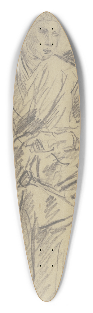 Anton Burger - Farmwoman with a watering can 39.3 inch art pintail longboard deck
