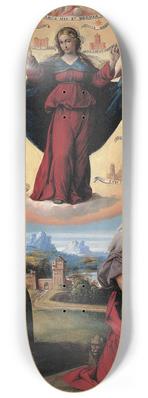 Benvenuto Tisi - Madonna in Glory and Holy Hones 8.25 inch art skate deck Benvenuto Tisi - Madonna in Glory and Holy Hones 8.25 inch art skate deck