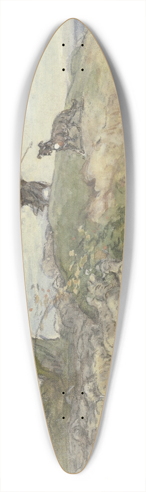 Anton Burger - Schafherde im Sturm unter einem Baum 39.3 inch art pintail longboard deck
