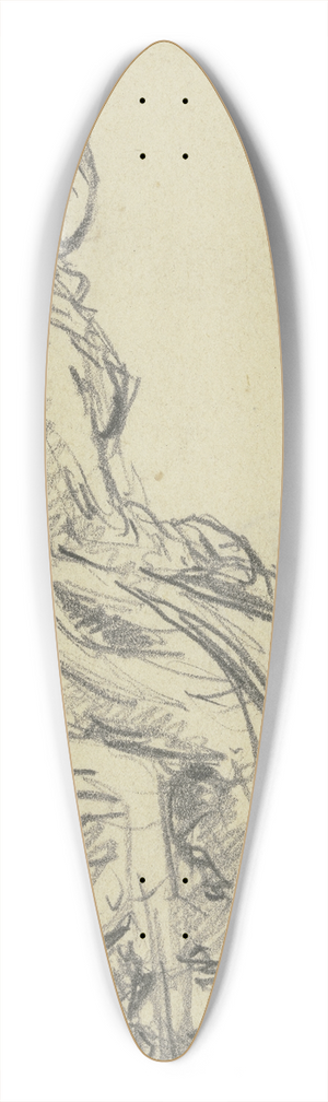 Anton Burger - Sitting peasant girl 39.3 inch art pintail longboard deck