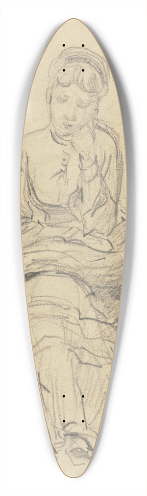 Anton Burger - Sitzende junge Dame von vorne, den Kopf auf die linke Hand gesttzt 39.3 inch art pintail longboard deck