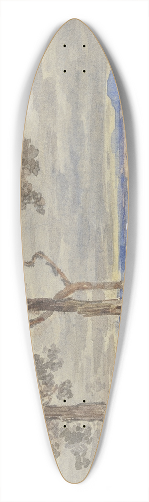 Anton Burger - Zwei Bauern mit ihrem von Ochsen gezogenen Leiterwagen, in einer Hochebene bei einem Holzsto ruhend 39.3 inch art pintail longboard deck