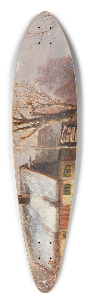 Anton Doll - Winterliche Flusslandschaft mit figrlicher Staffage 39.3 inch art pintail longboard deck