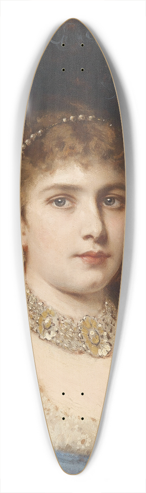 Anton Ebert - Dame in blauem Kleid mit Hut 39.3 inch art pintail longboard deck