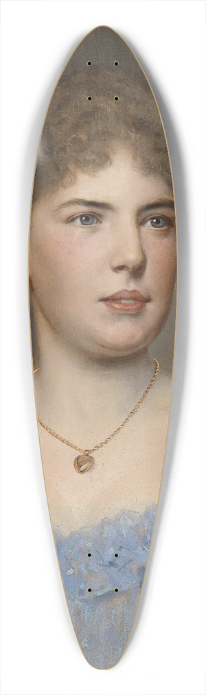 Anton Ebert - Portrt einer Dame in blauem Kleid 39.3 inch art pintail longboard deck