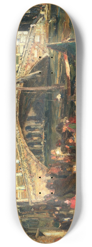 Beppe Ciardi - Venice, View of the Rialto Bridge 8.25 inch art skate deck