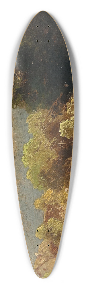 Anton Hugo Ullik - Landscape with Duck Pond and View of a Castle 39.3 inch art pintail longboard deck