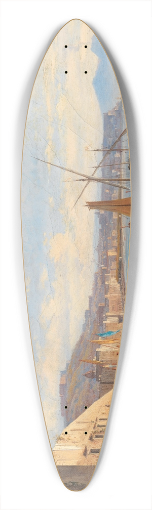 Antonie Sminck Pitloo - Naples, a View of the Riviera di Chiaia seen from Mergellina 39.3 inch art pintail longboard deck