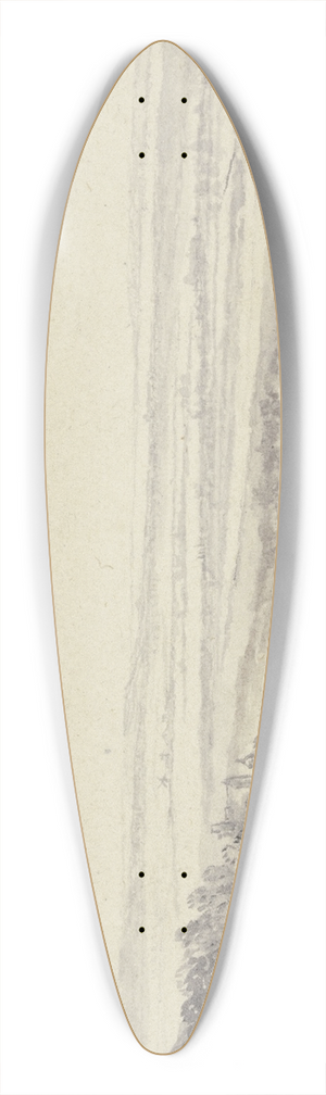 Antonie Waterloo - Landschaft mit einem Flu, links Gebude unter Bumen, auf der Landstrae ein Wagen und einige Figuren 39.3 inch art pintail longboard deck