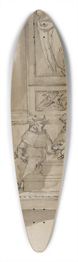 Antonio Aliense - En kardinal af Barbarigo-familien modtages i audiens af paven Studie til en fresco i Villa Barbarigo, Noventa Vicentina 39.3 inch art pintail longboard deck