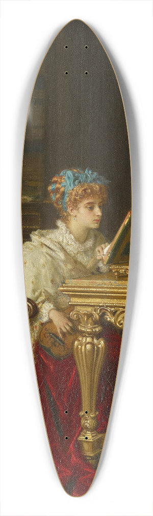 Antonio Barzaghi-Cattaneo - A Lady Making Music (Irene Di Spilimbergo) 39.3 inch art pintail longboard deck Antonio Barzaghi-Cattaneo - A Lady Making Music (Irene Di Spilimbergo) 39.3 inch art pintail longboard deck