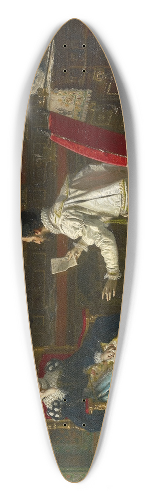 Antonio Barzaghi-Cattaneo - Tasso Reads His liberated Jerusalem To Princess Eleonora Deste 39.3 inch art pintail longboard deck Antonio Barzaghi-Cattaneo - Tasso Reads His liberated Jerusalem To Princess Eleonora Deste 39.3 inch art pintail longboard deck