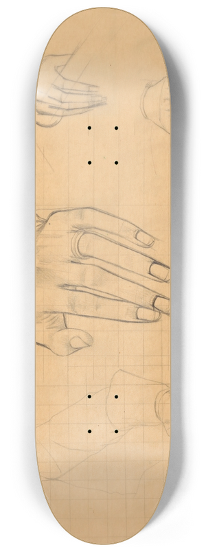 Bernard Boutet de Monvel - tudes de mains pour le portrait de S. A. le Maharadjah dIndore en costume traditionnel 8.25 inch art skate deck