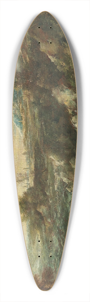 Antonio Francesco Peruzzini - River landscape 39.3 inch art pintail longboard deck