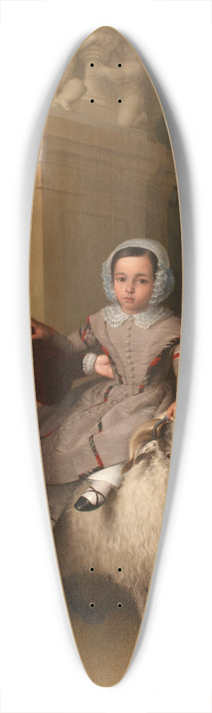 Antonio Mara Esquivel - Children playing with a ram 39.3 inch art pintail longboard deck