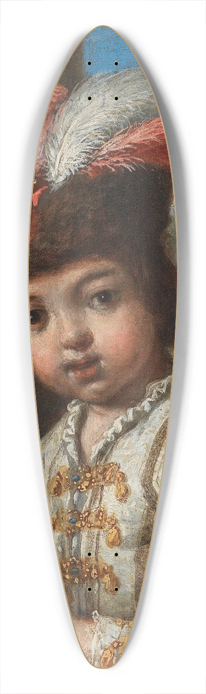 Antonio Mercurio Amorosi - A Boy, Half-Length, Holding Grapes, A Landscape Beyond 39.3 inch art pintail longboard deck