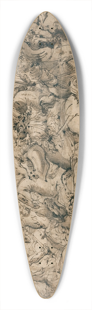 Antonio Tempesta - Battle scene 39.3 inch art pintail longboard deck Antonio Tempesta - Battle scene 39.3 inch art pintail longboard deck