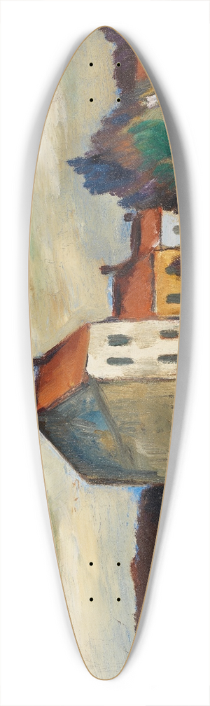 Anton Lindforss - Town view, Bogneux 39.3 inch art pintail longboard deck