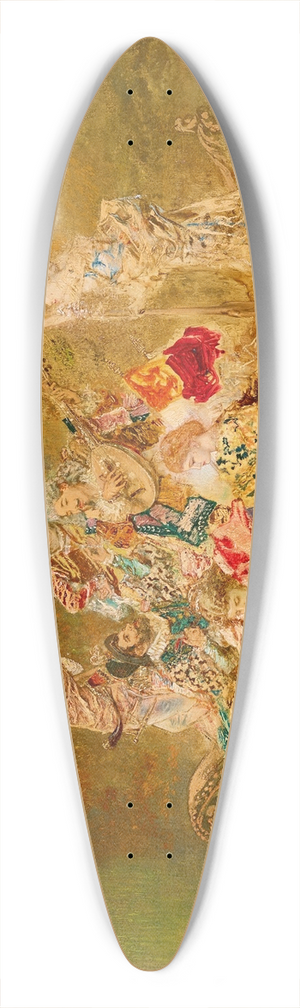 Anton Romako - Lustige Gesellschaft in einer Gondel 39.3 inch art pintail longboard deck