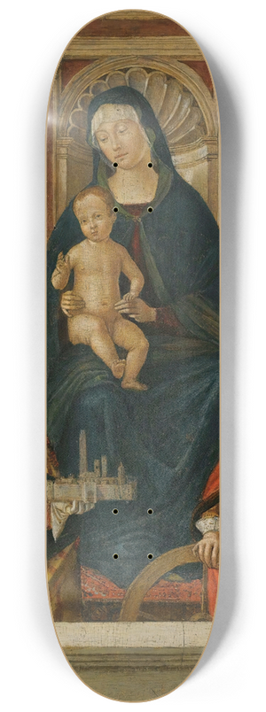 Bernardino di Bosio Zaganelli - The Madonna And Child Enthroned With Saints Petronius And Catherine Of Alexandria 8.25 inch art skate deck Bernardino di Bosio Zaganelli - The Madonna And Child Enthroned With Saints Petronius And Catherine Of Alexandria 8.25 inch art skate deck