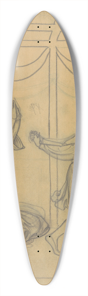 Antoon Derkinderen - Ontwerp voor wandschildering in de Beurs van Berlage; twee dansende paren 39.3 inch art pintail longboard deck