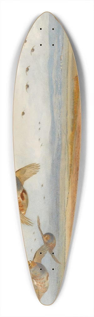 Archibald Thorburn - A Covey of Grey Partridge in Flight 39.3 inch art pintail longboard deck
