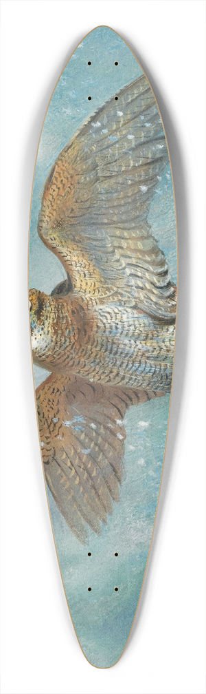 Archibald Thorburn - Caught In A Blizzard, Woodcock 39.3 inch art pintail longboard deck