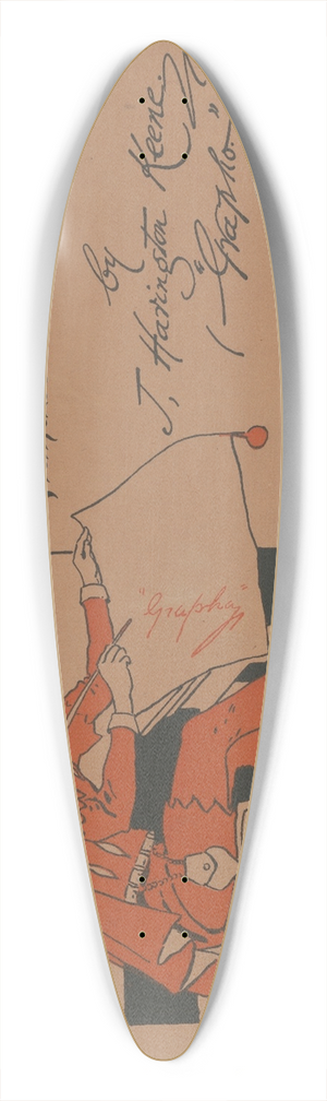 Archie Gunn - The mystery of handwriting 39.3 inch art pintail longboard deck