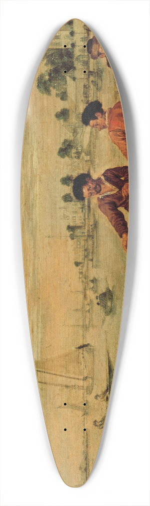 Arent Arentsz. Cabel - Fishermen on the Bank of the Amstel near the Pauwentuin, Amsterdam 39.3 inch art pintail longboard deck