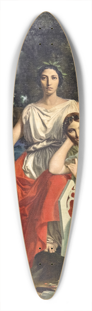 Armand Cambon - Poetry Of Glory And Poetry Of Love; The Two Muses 39.3 inch art pintail longboard deck