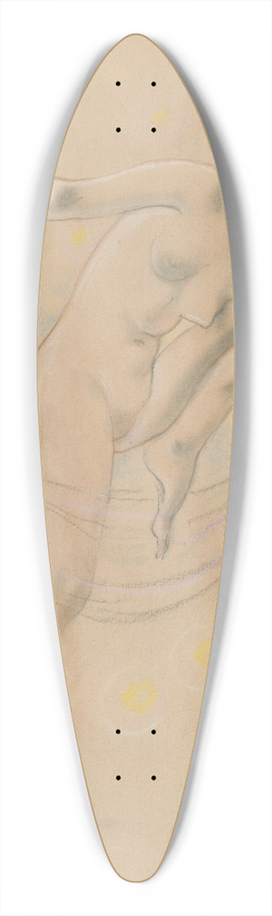Armand Rassenfosse - Dancing Female Nude with Veil 39.3 inch art pintail longboard deck Armand Rassenfosse - Dancing Female Nude with Veil 39.3 inch art pintail longboard deck