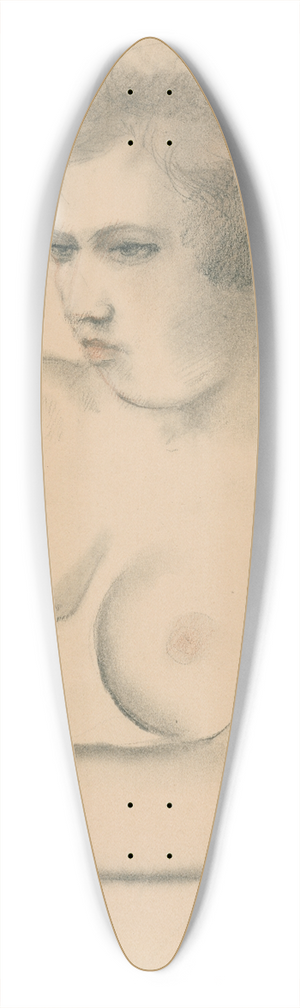 Armand Rassenfosse - Seated female nude 2 39.3 inch art pintail longboard deck Armand Rassenfosse - Seated female nude 2 39.3 inch art pintail longboard deck