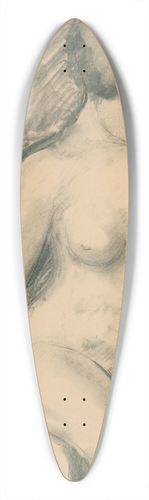 Armand Rassenfosse - Seated female nude 39.3 inch art pintail longboard deck Armand Rassenfosse - Seated female nude 39.3 inch art pintail longboard deck