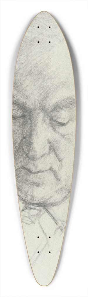 Arno Knig - Portrait of Benno Reifenberg II 39.3 inch art pintail longboard deck