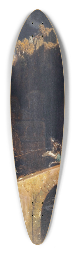 Arnold Bcklin - The Fight on the Bridge 39.3 inch art pintail longboard deck