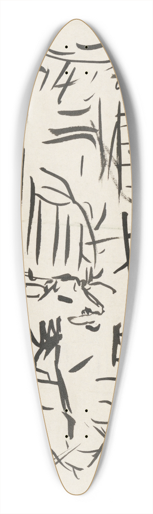 Arnold Peter Weisz-Kubnan - Deer 39.3 inch art pintail longboard deck