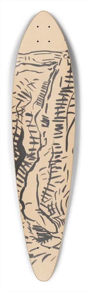 Arnold Peter Weisz-Kubnan - Reclining Male Nude 39.3 inch art pintail longboard deck