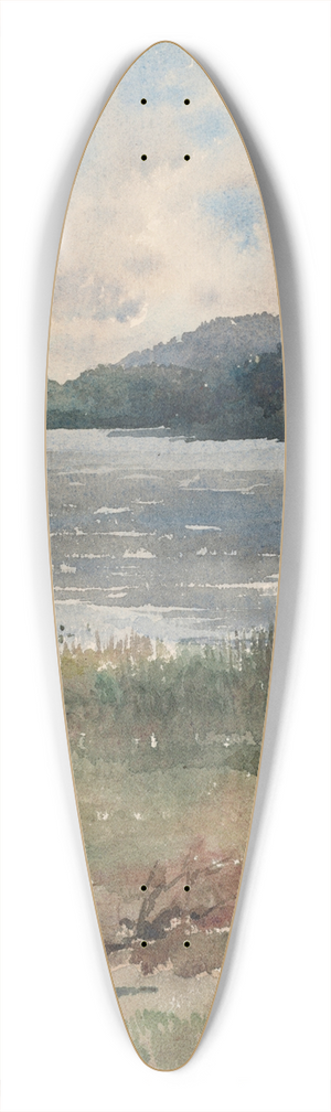 Arnold William Brunner - Lakeside Landscape 39.3 inch art pintail longboard deck