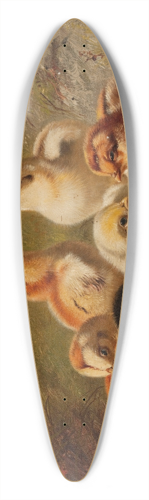 Arthur Fitzwilliam Tait - A Brood of Chicks 39.3 inch art pintail longboard deck Arthur Fitzwilliam Tait - A Brood of Chicks 39.3 inch art pintail longboard deck