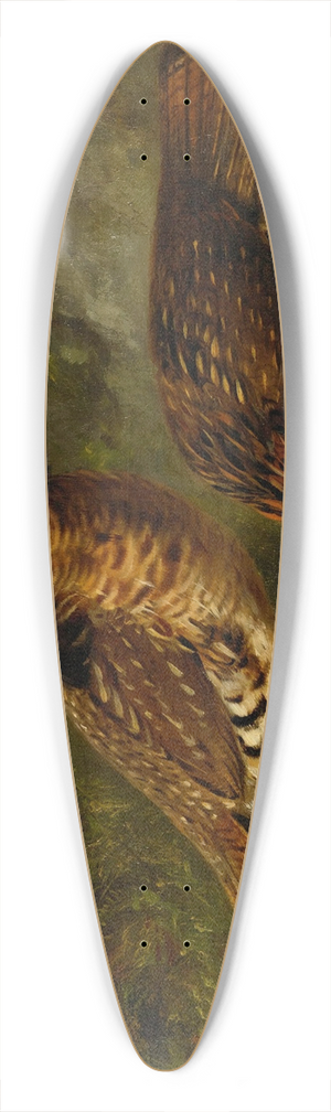 Arthur Fitzwilliam Tait - Pair Ruffed Grouse And Young 39.3 inch art pintail longboard deck