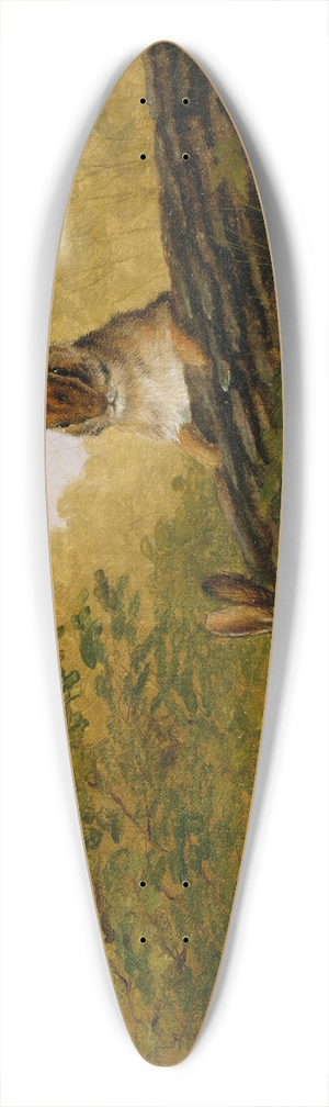 Arthur Fitzwilliam Tait - Rabbits on a Log 39.3 inch art pintail longboard deck