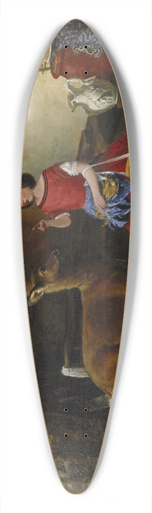 Arthur Fitzwilliam Tait - The Reprimand. Ah! You Naughty Fawn, You Have Been Eating the Flowers Again. 39.3 inch art pintail longboard deck