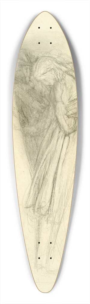Arthur Hughes - The Long Engagement  Compositional Sketch 39.3 inch art pintail longboard deck