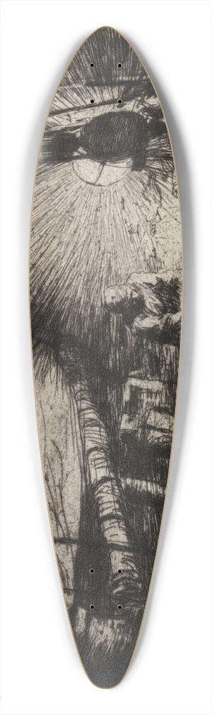 Arthur John Trevor Briscoe - Sorting Fish 39.3 inch art pintail longboard deck