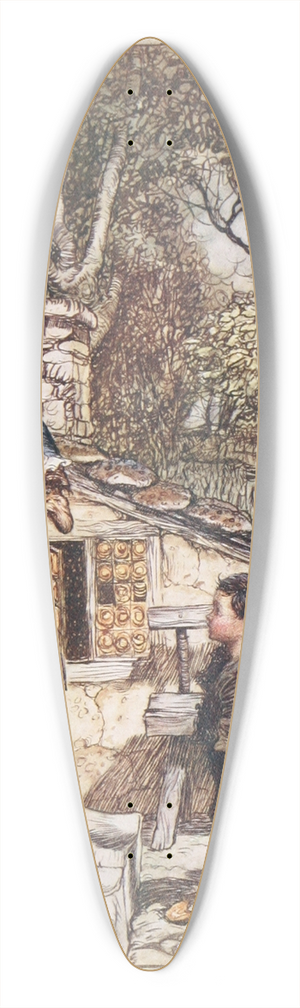 Arthur Rackham - Ali at once the door opened and an old, old Woman, supporting herself on a crutch, came hobbling out 39.3 inch art pintail longboard deck