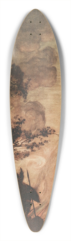 Arthur Rackham - As he moves slowly away, Wotan turns and looks sorrowfully back at Brunnhilde 39.3 inch art pintail longboard deck Arthur Rackham - As he moves slowly away, Wotan turns and looks sorrowfully back at Brunnhilde 39.3 inch art pintail longboard deck
