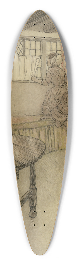 Arthur Rackham - Strange Faces in the Window 39.3 inch art pintail longboard deck