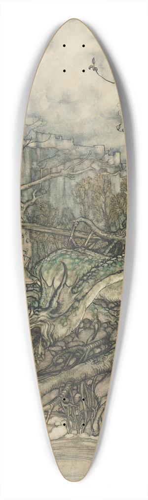 Arthur Rackham - The Green Dragon 39.3 inch art pintail longboard deck Arthur Rackham - The Green Dragon 39.3 inch art pintail longboard deck