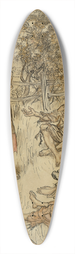 Arthur Rackham - The Peasant Story Teller 39.3 inch art pintail longboard deck