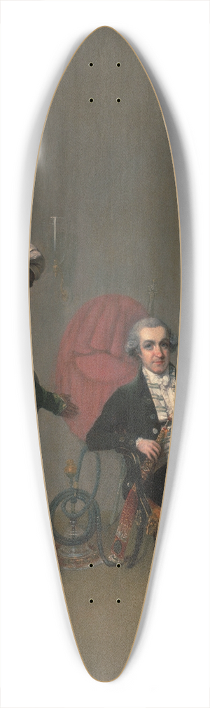 Arthur William Devis - Portrait Of A Gentleman, Possibly William Hickey, And An Indian Servant 39.3 inch art pintail longboard deck